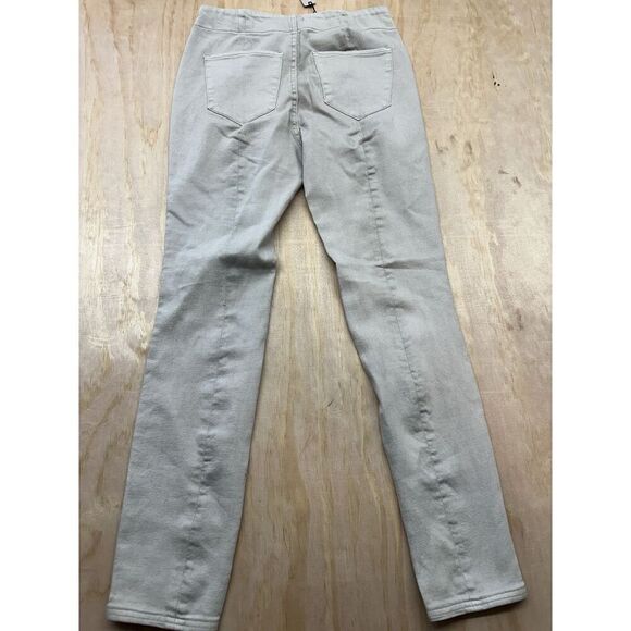 Nic + Zoe 5 Pocket Mid Rise Denim Straight Leg Ankle 2 Acorn BeigePull On Jeans - Picture 4 of 6